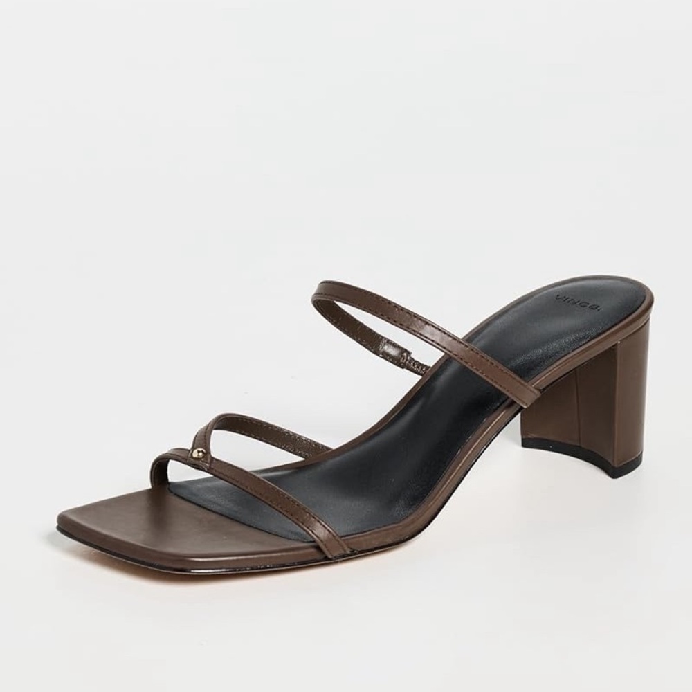NWOT Vince Brown Strappy Block Heel Sandals